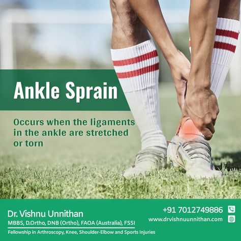 Ankle sprains are a common sports injury, but can also occur during everyday activities 

 #orthopedic #drvishnuunnithan #anklesprain #ankle # #trivandrum #sportsmedicine #sportsinjuries Orthopedic Creative Ads, Ankle Sprain, Ankle Pain, Sprained Ankle, Sports Injury, Sports Medicine, Everyday Activities, Creative Ads, Digital Marketing