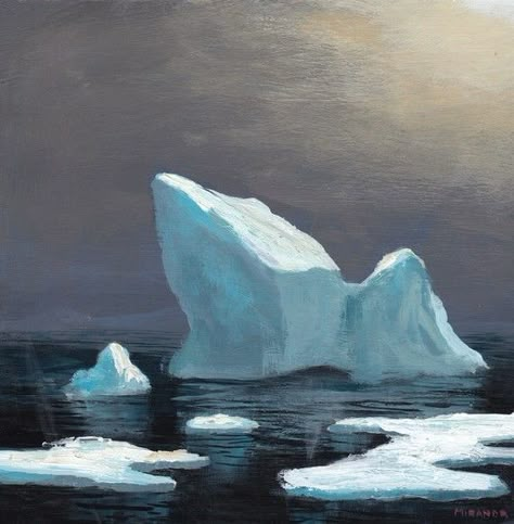 Iceberg Paintings, Iceberg Painting, Arctic Painting, David Burdeny, Jeremy Miranda, Ice Drawing, Ice Berg, Arctic Landscape, Water Drawing