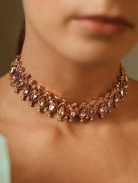 Choker Necklace Online, Beautiful Chokers, Choker Gold, Lambada, Pink Swarovski, Crystal Choker, Jewelry Choker, Stunning Necklace, Cut Work