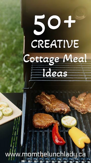 Cottage Meal Ideas Cabin Supper Ideas, Lunch Ideas For Cottage, Cottage Snacks Ideas, Cottage Meals For A Crowd, Meals For Cabin Weekend, Cottage Food Ideas Summer, Cottage Recipes Summer, Cabin Lunch Ideas, Cabin Meals Families