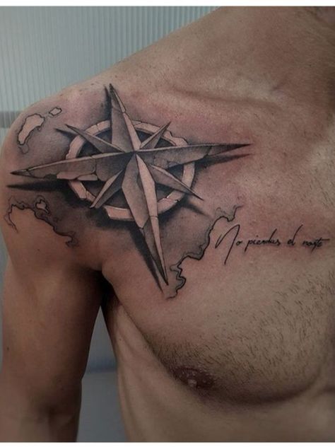 A Compass Tattoo, Nautical Star Tattoo, Compas Tattoo, Nautical Compass Tattoo, Nautical Star Tattoos, Compass Tattoo Men, Star Tattoo Meaning, Freedom Tattoos, Compass Tattoo Design