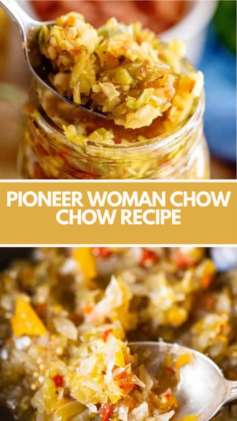 Pioneer Woman Chow Chow Recipe is made with green tomatoes, onions, bell peppers, and more. It requires 4 hours total and serves 24 people. Pioneer Woman Chow Mein, Pioneer Woman Hoagies With Quick Pepper Relish, Easy Chow Chow Recipe, Pioneer Woman Pickled Red Onions, Pioneer Woman Corn Chowder Ree Drummond, Southern Chow Chow Recipe, Chow Chow Recipe, Pioneer Woman Tomato Soup 2.0, Big Bowl