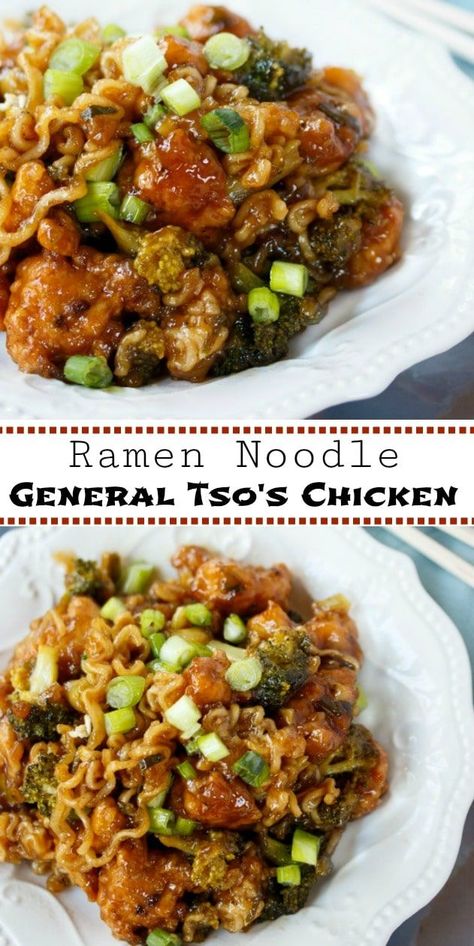 General Tso Chicken Sauce, Chicken And Ramen, General Tao Chicken, Ramen Noodle Recipes Easy, Ramen Dinner, The Cozy Cook, Pasta Broccoli, Chicken Smothered, Ramen Recipes Easy