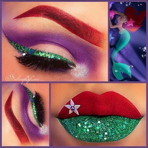 3,928 Likes, 19 Comments - ᎠᎥᏕՈꂅᎩ ꒝☻լլꂅ꒝Ϯ☻Ꮢ (@experiment626xx) on Instagram: “Mermaid inspired make up on POINT! Would you wear this look? I would if i could do make up that…” Disney Eye, Little Mermaid Makeup, Disney Eye Makeup, Ariel Makeup, Disney Inspired Makeup, Disney Princess Makeup, Disney Eyes, Fantasy Make-up, Princess Makeup