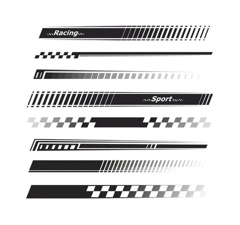 Sports stripes car stickers racing decals Vector Image Race Car Stickers, Racing Decals, Car Stripes, Racing Stickers, Vinyl For Cars, Vinyl Sticker Design, Bike Photoshoot, Car Graphics, Racing Stripes