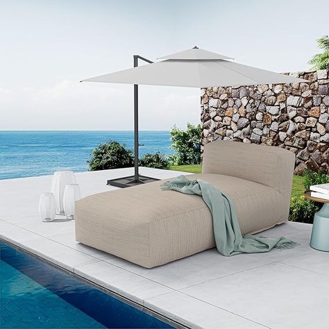 Amazon.com: OPEAK Patio Furniture Chaise Lounge Chair Outdoor Reclining Chair Garden Pool Lounge Chairs for Outside Sunbathing Recliners Outdoor Bed Beach Chaise Lounge Chair Sunbed (light orange, 70'' length) : Patio, Lawn & Garden Bean Bag Sofa Bed, Chairs For Outside, Chair Garden, Pool Lounge Chairs, Outdoor Recliner, Pool Chairs, Chaise Chair, Pool Lounge, Camping Furniture