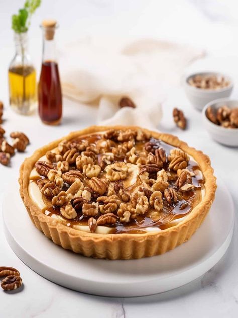 Coffee Tart Recipes, Thanksgiving Tart, Walnut Tart Recipe, Walnut Desserts, Walnut Recipes Dessert, Maple Tarts, Pecan Pie Tarts, Walnut Dessert, Walnut Tart