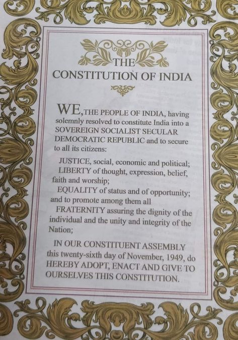 Indian Constitution Images, Indian Constitution Book Image, Indian Constitution Aesthetic, Constitution Aesthetic, Constitution Of India Poster, Constitution Of India Images, Indian Constitution Day Poster, Preamble Of India, Preamble Of Indian Constitution