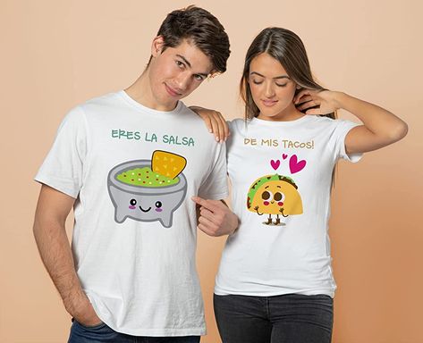 REGALO SAN VALENTIN - Playeras para Parejas San Valentin Amor y Amistad | Pareja Ideal - Varios Modelos - | Personalizables - Para Ella y para El, Perfecta para Regalo, Tallas Disponibles. (Salsita) Happy House, Best Friends, T Shirt