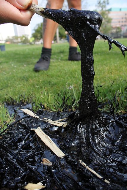 15 Things You Never Knew About the La Brea Tar Pits Sludge Monster, Black Sludge, Tar Monster, Tar Pit, La Brea Tar Pits, Black Tar, Monster Inspiration, Elementary School Science, Waterfall Scenery