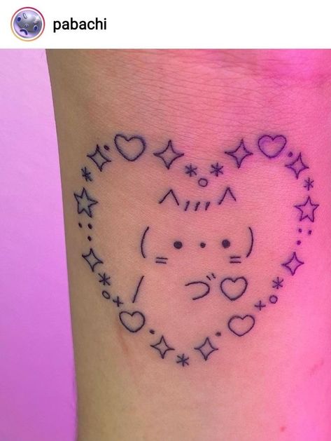 Ascii Art Tattoo, Ascii Tattoo, Kawaii Tattoo Ideas, Kirby Tattoo, Kawaii Tattoos, Hello Kitty Design, Gamer Tattoos, Pola Tato, Grunge Tattoo