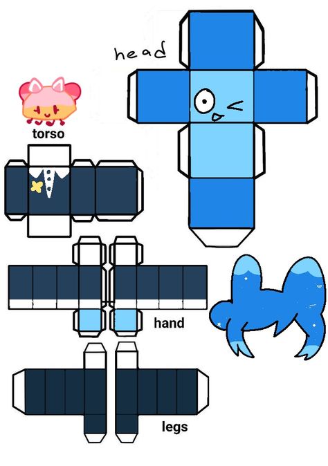 Bfdi Papercraft Template, Bfb Papercraft, Object Show Papercraft, Bfdi Papercraft, Four Bfb, Paper Cube, Doll Template, Four X, Object Show