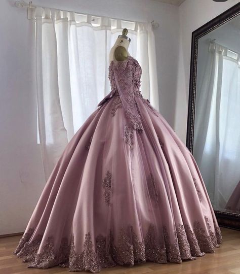 Mauve Quinceanera Dress, Mauve Prom Dresses, Lavender Quinceanera Dresses, Mauve Dresses, Mauve Bridesmaid Dress, Pink Quince, Pretty Quinceanera Dresses, Fairy Tale Wedding Dress, Old Fashion Dresses