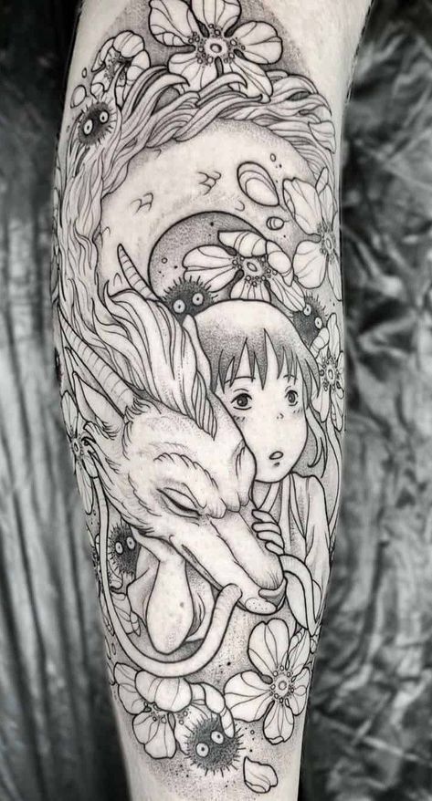 Miyazaki Tattoo, Tatuaje Studio Ghibli, Underarm Tattoo, Studio Ghibli Tattoo, Castle Tattoo, Ghibli Tattoo, Japanese Dragon Tattoo, Greek Mythology Tattoos, One Piece Tattoos