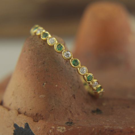 Diamond Eternity Stacking Ring, Bezel Set Lab Emerald, Minimalistic Rings, Gold Dainty Ring, Tiny Ring, UncommonJewelsIN, Christmas Sale Minimalistic Rings, Gold Dainty Ring, Eternity Ring Gold, Diamond Eternity Ring, Tiny Rings, Ring Bezel, Rings Gold, Custom Bridal, Jewelry Images