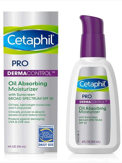 CETAPHIL DERMACONTROL Oil Absorbing Moisturizer with SPF 30, For Sensitive,Oily Skin,4 fl oz,Absorbs Oil,Reduces Shine,Hydrates,Protects,No Added Fragrance, Doctor Recommended Sensitive Skincare Brand Cetaphil Cream, Skin Care For Oily Skin, Cetaphil Moisturizer, Oily Sensitive Skin, Oily Skin Care Routine, Natural Organic Skincare, Lightweight Moisturizer, Moisturizer For Oily Skin, Sensitive Skin Care