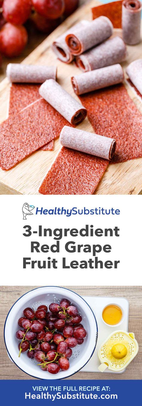 How to Make the Best Oven Baked Red Grape Fruit Leather - Healthy Substitute Strawberry Fruit Leather, Homemade Fruit Leather, Fruit Leather Recipe, Grape Recipes, Healthy Substitutions, Fruit Roll, Fruit Leather, Best Oven, Fruit Roll Ups