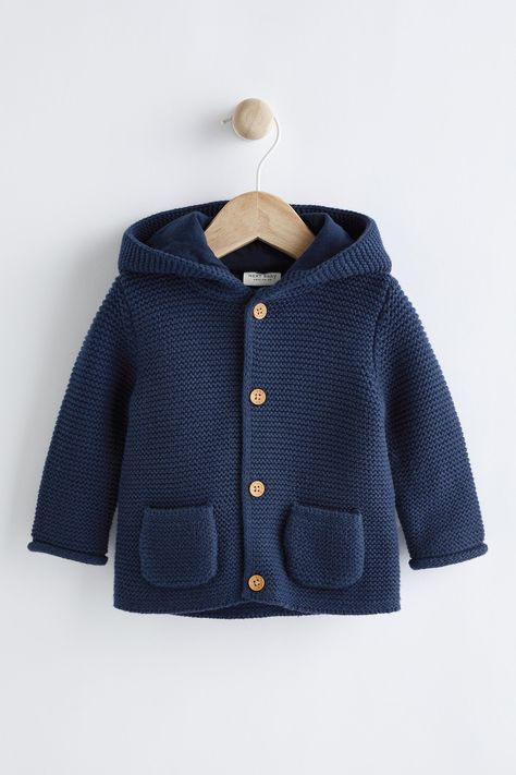 100% Cotton.Next Blue Baby Knitted Cardigan (0mths-3yrs) -  blue Cotton Newborn Unisex > Cardigans Cardigan Til Baby, Cardigan Bebe, Boys Cardigans, Knitted Baby Cardigan, Jimbaran, Cardigan Knit, Black Iris, Grey Baby, Boys Coat