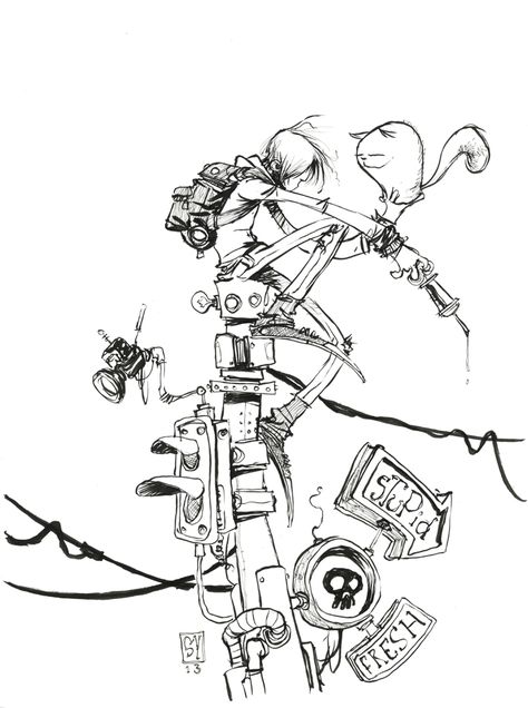 cool dude Skottie Young Art, King Illustration, Pen Sketches, Bw Art, Characters Cartoon, Skottie Young, King City, Daily Sketch, Young Art