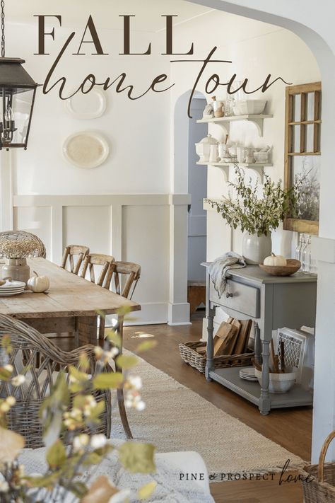 Fall Home Tour - Pine and Prospect Home Room Fall Decor Ideas, Living Room Fall Decor Ideas, Room Fall Decor, Pine And Prospect, Fall Dining Room, Galley Style Kitchen, Fall Entryway, Autumn Dining, Fall Living Room