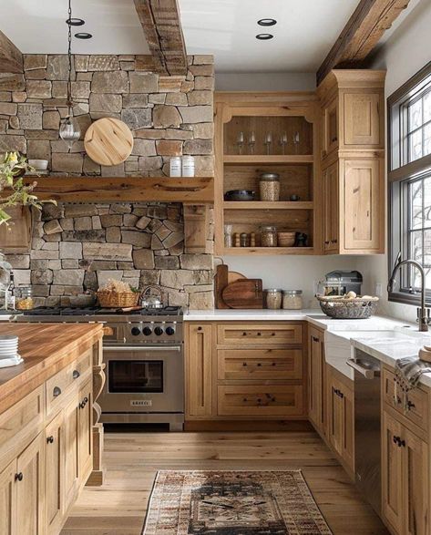 Countryside Kitchen, Eclectic Interior Design, Cabin Kitchens, Chic Kitchen, Dream House Plans, Gatlinburg, Kitchen Style, Rustic Kitchen, House Inspo