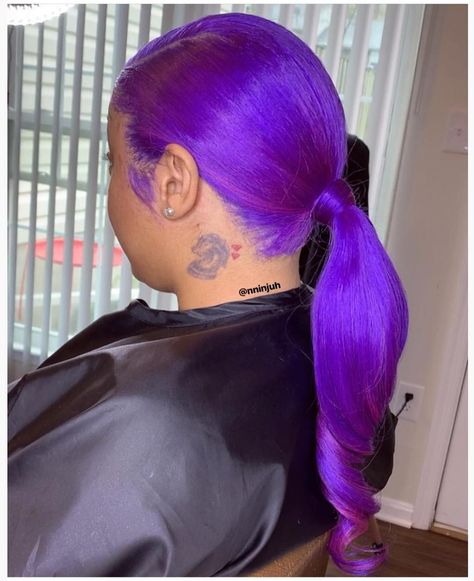 Best.Hairstylists.and.Barbers on Instagram: “Washington DC Stylist @nninjuh  #HairCrush #issawig” Purple Ponytail, Black Ponytail, Gents Hair Style, Black Ponytail Hairstyles, Lace Fronts, Frontal Hairstyles, Short Hair Wigs, Sew Ins, Hair Laid