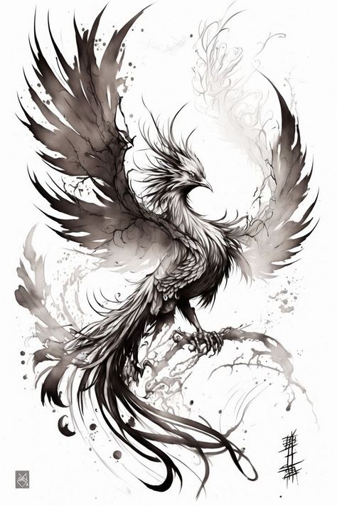 Phoenix Tattoo Sleeve, Japanese Phoenix Tattoo, Phoenix Drawing, Small Phoenix Tattoos, Phoenix Tattoo Feminine, Tattoo Japanese, Phoenix Tattoo Design, Feather Tattoo Design, Geniale Tattoos