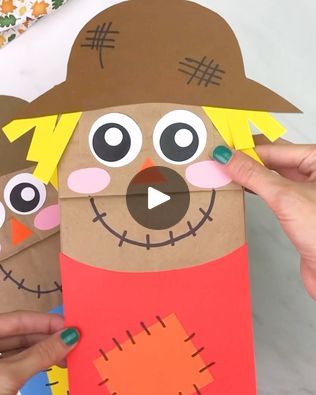 146 reactions · 121 shares | Scarecrow Puppet Craft | Have the kids create their own friendly scarecrow puppet with this idea! Get the template on the blog. 

See it 👇👇 | By Simple Everyday MomFacebook Paper Bag Scarecrow Craft, Paper Bag Scarecrow, Scarecrow Puppet, Scarecrow Craft, Classroom Holiday Party, Puppet Craft, Scarecrow Crafts, Autumn Paper, Paper Puppets