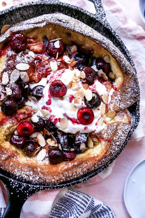 Roasted Cherries, Dutch Baby Recipe, Food Fails, Chocolate Oatmeal Cookies, Roasted Cherry, Recipe Breakfast, Chocolate Oatmeal, Dutch Baby, Breakfast Items