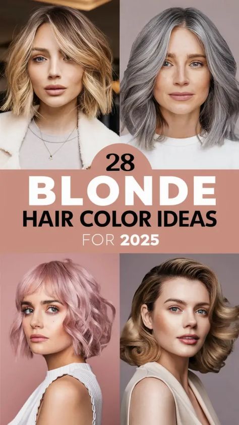 Discover 28 stunning blonde hair color ideas for 2025, featuring trendy shades like icy blonde, caramel highlights, and platinum with lilac. Whether you prefer fall-winter balayage or soft peach undertones, these modern styles are perfect for every skin tone and hair length. Opal Hair Blonde, Peach Blonde Hair Color, Unique Blonde Hair Color Ideas, Winter Balayage, Trendy Blonde Hair, Blonde Caramel Highlights, Opal Hair, Neutral Blonde, Trendy Shades