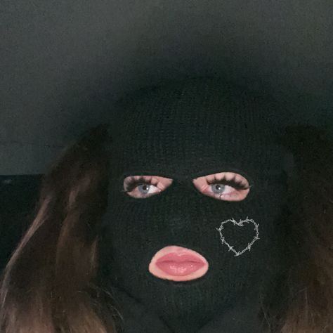 Ski mask aesthetic Ski Mask Aesthetic, White Ski Mask Aesthetic, Female Ski Mask, Mask Girl Aesthetic, Women In Ski Mask, Ski Mask Girl, Ski Mask Girl Aesthetic, Masked Girl, Ski Masks