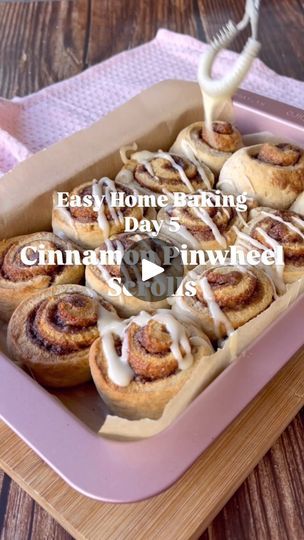 22K views · 198 reactions | ✨Cinnamon Pinwheel Scrolls✨ Did you know, Pinwheel scones were the first recipe we made in my home economics class when I was 11 and that’s what inspired this recipe! That also goes to show how easy this recipe is 😉

Here’s the recipe 👩🏼‍🍳

✨ Cinnamon Pinwheel Scones ✨
Day 5 of 10 days of Easy Home Baking 👩🏼‍🍳
Ingredients:
DOUGH
* 50g butter, melted
* ¾ cup milk
* 2 cups flour
* ½ tsp cinnamon
* 1 Tbsp baking powder
* 2 Tbsp brown sugar
FILLING
* 2 tsp cinnamon
* ½ cup brown sugar
* 50g butter, melted
VANILLA GLAZE
* 1 Tbsp butter, melted
* ¾ cup icing sugar
* 1 tsp vanilla essence
* 1 Tbsp milk

Method:
1. Preheat the oven to 190°C fan bake. Line a baking dish with baking paper. 
2. To make the dough, melt the butter in a large glass bowl in the microwav Pinwheel Scones, Large Glass Bowl, Vanilla Glaze, Home Economics, Christmas Breakfast, Icing Sugar, Vanilla Essence, Baking Paper, Home Baking