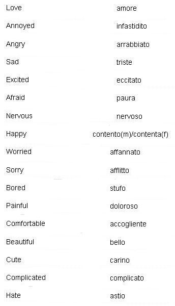 Italian Words for Emotions and Feelings - Learn Italian Words For Emotions, Foreign Phrases, Italian Study, Speak Italian, Learn To Speak Italian, Italian Grammar, Portuguese Lessons, Italian Vocabulary, Italian Lessons