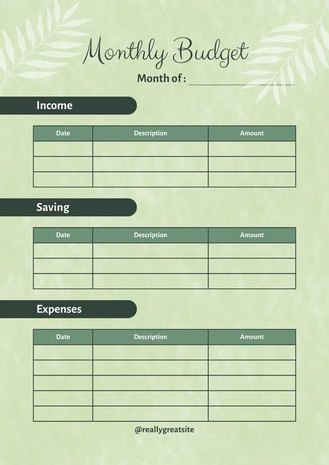 monthly budget template | expenses tracker | Income | Saving | Bills | Payment | Green Planner, Expenses Tracker, A4 Document, Budget Planner Template, Bill Tracker, Monthly Budget Template, Monthly Expenses, Monthly Budget Planner, Green Texture