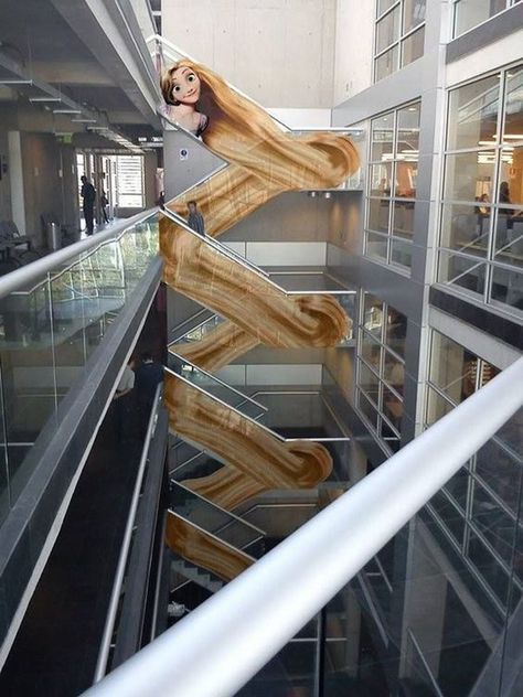 Escalators have become the ideal platform for advertising. We have gathered a list of the most hilarious and genius escalator ads ever seen... Guerrilla Advertising, Guerrilla Marketing, 광고 디자인, Publicidad Creativa, Street Marketing, I Saw The Light, Guerilla Marketing, Disney Tangled, Outdoor Advertising