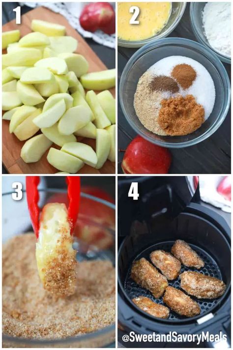 Air Fryer Apple Fries, Fries Video, Apple Fries, Healthy Low Calorie Dinner, Fall Deserts, Savory Meals, Single Serve Desserts, Fried Apples, Healthy Snack Options