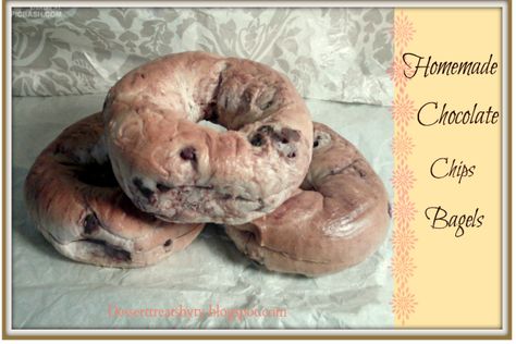 Homemade chocolate chip bagels | Cup of Tea Chocolate Chip Bagel Recipe, Chocolate Chip Bagel, Chocolate Chip Bagels, Bagel Bread, Dessert Treats, Homemade Chocolate Chips, Homemade Bagels, Bagel Recipe, Minion Party