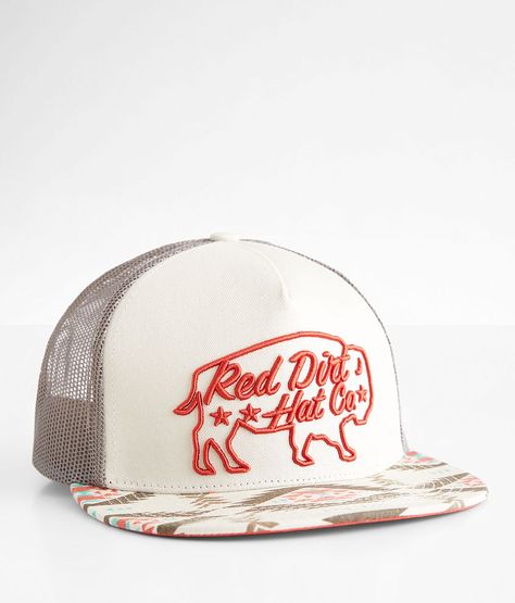 Red Dirt Hat Co. Big Bison Trucker Hat - Cream/Grey , Men's Cream Embroidered southwestern print snapback hat One size fits most. Apparel & Accessories > Clothing Accessories > Hats Southern Hats Men, Red Dirt Hat Co, Western Christmas Gifts, Fire Hats, Western Stuff, Hat Cream, Country Hats, Western Clothes, Twenty Twenty