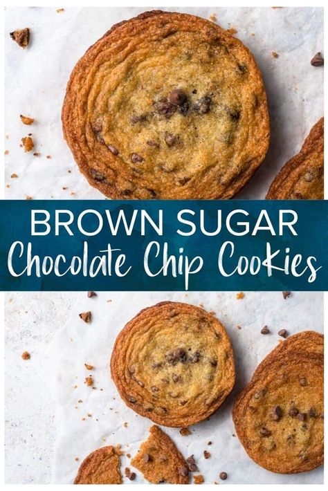 Cookie Recipes Without Brown Sugar, Brown Sugar Chocolate Chip Cookies, 2024 Cookies, July Appetizers, Sugar Cookie Recipes, Crispy Chocolate Chip Cookies, Brown Sugar Butter, Milk Chocolate Chip Cookies, Cookie Recipe Video