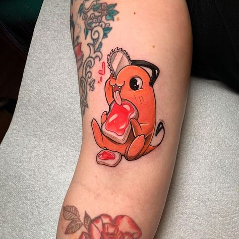 Jam And Bread, Chainsaw Man Pochita, Pirate Tattoo, Clever Tattoos, Cool Chest Tattoos, Pieces Tattoo, Pokemon Tattoo, Kawaii Tattoo, Anime Tattoo