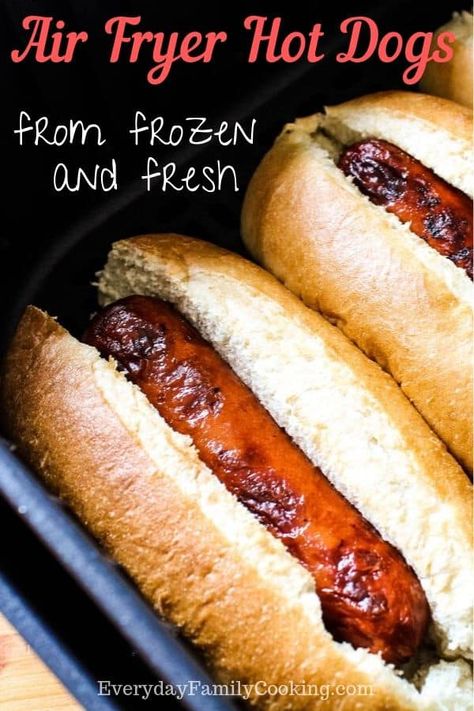 Air Fryer Hot Dogs, Fried Hot Dogs, Fryer Machine, Small Air Fryer, Cooks Air Fryer, Air Fryer Oven Recipes, Air Fry Recipes, Best Air Fryers, Hot Dog Recipes