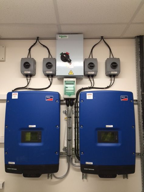 SMA inverters x2. Super neat install. Inverter Installation, Solar Pv, Renewable Energy, Primary School, Art Work, Art