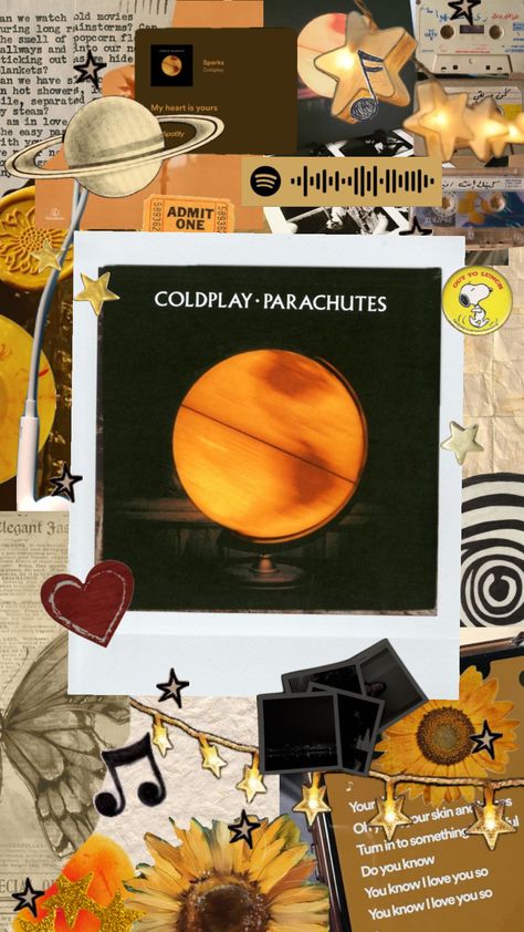 Music Album Aesthetic, Parachutes Album, Parachutes Coldplay, Coldplay Parachutes, Coldplay Poster, Coldplay Wallpaper, Play Wallpaper, Aesthetic Sunflower, Coldplay Lyrics