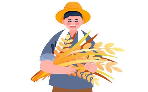 Harvest Illustration, Flat Character, Nature Autumn, Vector Poster, Premium Vector, Farmer, Graphic Resources, Grain, Disney Characters