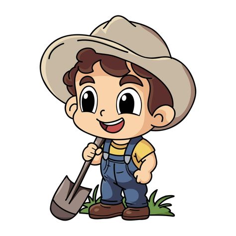 Happy farmer man working hard character illustration in doodle style Farmer Illustration Character, Farmer Drawing, Farmer Cartoon, Farmer Illustration, Farmer Man, Fun Diy Kids Crafts, Zero Hunger, Flag Images, Indian Flag Images