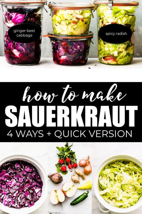 Quick Sauerkraut, Blender Creations, Cotter Crunch, Make Sauerkraut, Making Sauerkraut, German Dishes, Sauerkraut Recipe, Farm Recipes, Homemade Sauerkraut