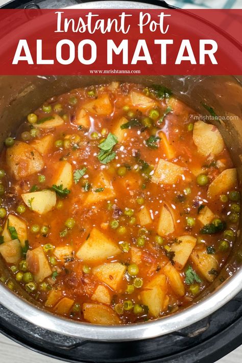 Potato And Pea Curry, Indian Vegan, One Pot Vegetarian, Vegan Indian Recipes, Vegan Instant Pot Recipes, Aloo Recipes, Punjabi Food, Indian Bread, Indian Curry