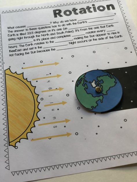 Earth Rotation And Revolution Projects, Letter I Worksheet, Earths Rotation, Space Unit, Montessori Elementary, Facing The Sun, Science, Projects To Try