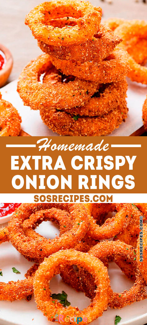 If you’re looking for the most delicious and crunchy onion rings recipe, then look no further. These homemade rings are the ideal snack or appetizer for any day. Baked Onion Rings Recipe, Onion Rings Recipe Easy, Homemade Rings, Crispy Onion Rings, Baked Onion Rings, Homemade Onion Rings, Baked Onion, Onion Rings Recipe, Weeknight Dinner Recipes Easy