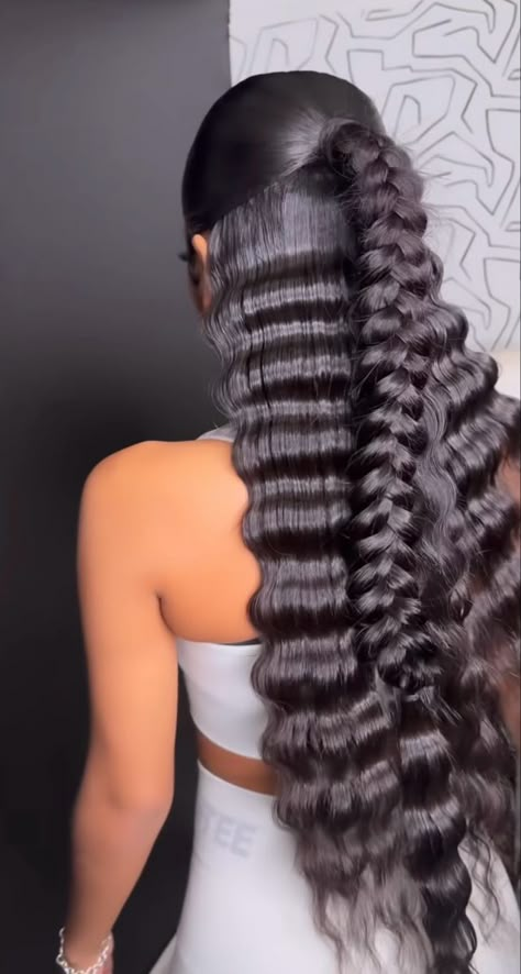 Pretty Black Hair, Long Hair Ponytail Styles, Black Hair Styles, Quick Weaves, Sleek Ponytail Hairstyles, Long Hair Ponytail, Blonde Bob Hairstyles, Black Ponytail Hairstyles, Hair Color Streaks